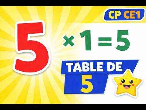 Table de de multiplication de 5 CP CE1
