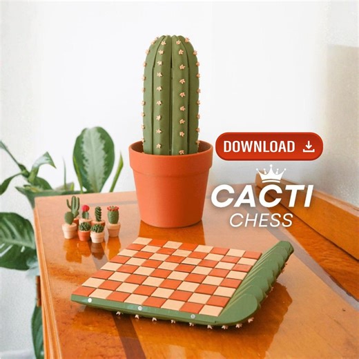3D Printable Cactus Chess Set | Modern Decor Board Game (digital Download) - Etsy Canada
