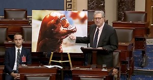 John Kennedy Warns of ‘Radioactive Shrimp’ Accompanied By Photo of Alien Chestburster on Senate Floor