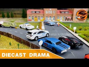DIY 1/64 Scale Miniature City: Epic Street Race and Crash with Diecast Cars