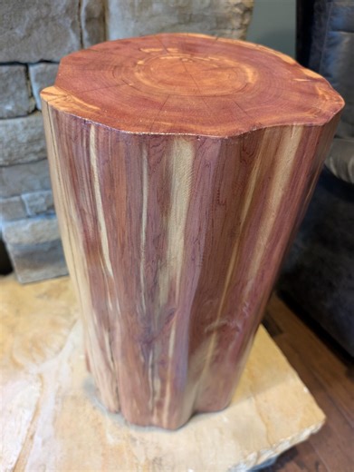 Red Cedar Stump Side Table: Live Edge Rustic Plant Stand - Etsy