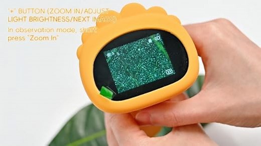 Mikroskop für Kinder, SGAINUL 1000X Taschenmikroskop mit 2,0" IPS-Bildschirm USB Microscope Lupe, 8 LED Lights -Anschluss an PC, Mini-Kindermikroskop für Garten Spielzeug, 4-12 Jährige(ORANGE)