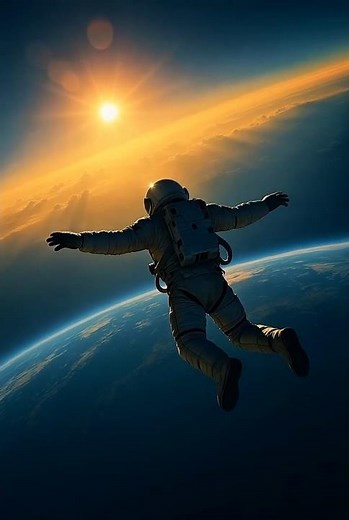 Astronaut Jumps from Space! Ultra HD 4K #SpaceJump #astronaut #space #nasa #aiart