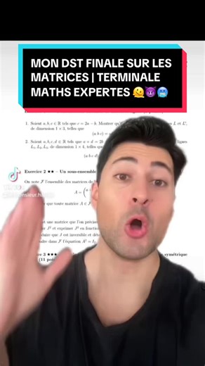 MON DST FINALE SUR LES MATRICES POUR MES TERMINALES EN MATHS EXPERTES AU LYCÉE 🥶🫠😈 Reserve dès maintenant ta première séance de vours particuliers avec moi en m´envoyant un message 🫡 Deviens excellent en Maths cette année au Collège et au Lycée 🔥 #mathematics #professeur #prof #maths #college