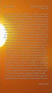 Baha'i Prayer - Praise be unto Thee O my God - Bahá'u'lláh #prayers #bahaifaith