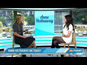 Anne Hathaway Legs in Tights in a White Mini on NBC Today Show!