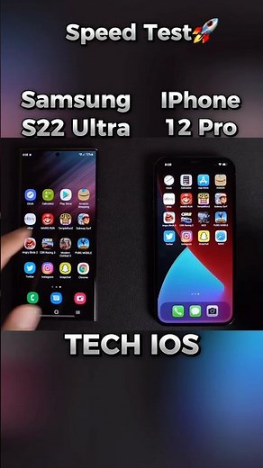 iPhone 12 Pro vs Samsung S22 Ultra Speed Test ⚡ | Mid-Flagship Clash! #shorts #viralvideo