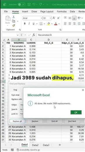 Cara Menghapus Kata yang Sama di Excel Sekaligus di Semua Sheet #tutorialkomputer #tutorialexcel