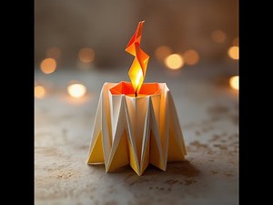 How to Make an Origami Burning Candle | Easy Paper Candle Tutorial
