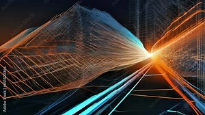 Internet data transmission,Digital background,A large number of light connections connected to 3-dimensional point and Cybernetics