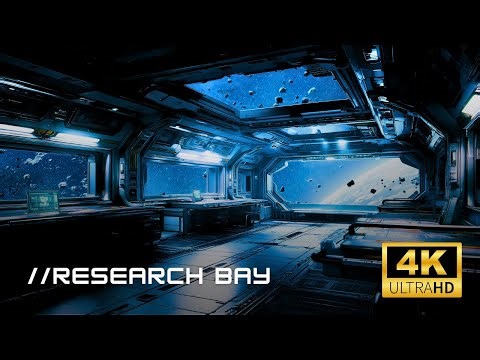 🛰️ Research Bay 4K – Silent Sci-Fi Screensaver | Asteroid Field View