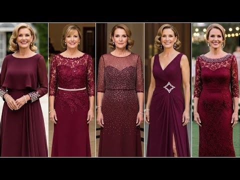 Fabulous Rich Wine Mother of the Bride Gowns: Luxury Dark Red Wedding Guest Dresses 2026 for Seniors