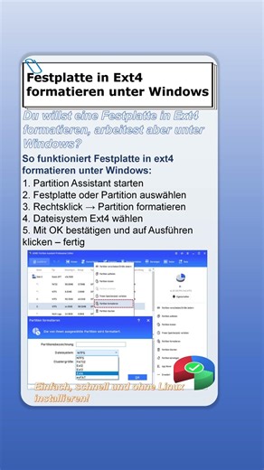 Festplatte in Ext4 formatieren unter Windows? #windows #linux #ext4#format #tips