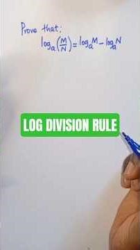 Prove loga(M/N) = loga(M) - loga(N) | Division Law of Logarithms #logarithms #algebra #mathshorts