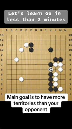 ⚫⚪️ Let's learn how to play Go in less than two minutes. If you are interested in playing, you can play at OGS; it’s free, and it’s on the web browser, also if you have some near you, you can play at a local Go club. This video is aimed at the beginner audience, so I omit all Japanese terms. Also, I’m testing using voiceover and a Go client instead of my board. Feedback is appreciated. #囲碁 #碁 #ご #go #いご #igo #바둑 #baduk #圍棋 #weiqi #gogame