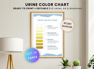 Editable Urine Color Chart: Hydration & Dehydration Chart (PDF, Canva) - Etsy UK