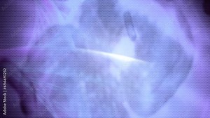 Computer generated animated moving motion background showing scientific biology atoms molecules particles genes DNA