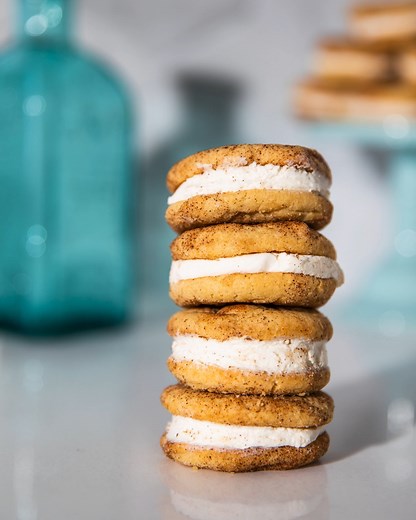 Sandwiches are sort of our thing, so offering Cinnabon® Mini Cookie Sandwiches just makes sense. Try to resist this limited-time 2ct sweet treat—signature Cinnabon® frosting sandwiched between two mini snickerdoodle-style cookies with Makara Cinnamon. | McAlister's Deli