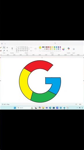🔥Ms Paint me Google logo kaise banaye | How to draw Google logo in Ms Paint 🎨 #drawing #art #shorts