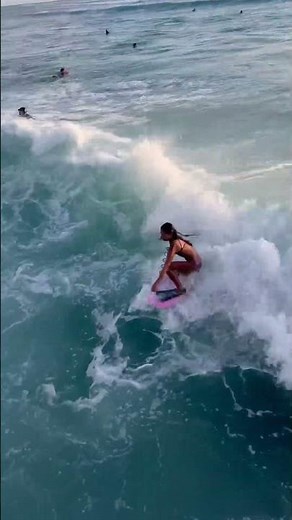Standing on the Boogie Board #surf #bodyboarding #surfing #waikiki