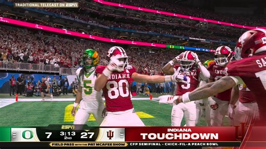 Wait for the Indiana celly 😮‍💨 Watch the Pat McAfee Show crew react to Oregon-Indiana on ESPN2 and the ESPN App ➡️ http://es.pn/watchcfb | SportsCenter