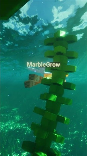 Minecraft Emerald-hued underwater scenery with Bliss Shaders (UNSTABLE) applied.