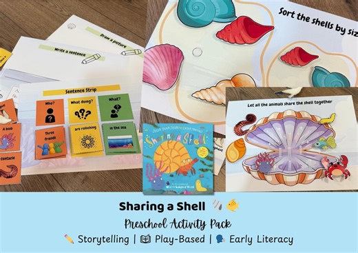Sharing a Shell Preschool Activities | Ocean Speech & Language Learning | Homeschool Printable - Etsy UK