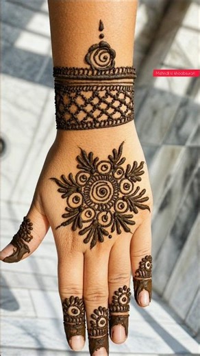 Mandala mehndi design 2026 ||Easy palm and wrist design || 3 min m bani ye mandala mehndi #mehandi 🌺