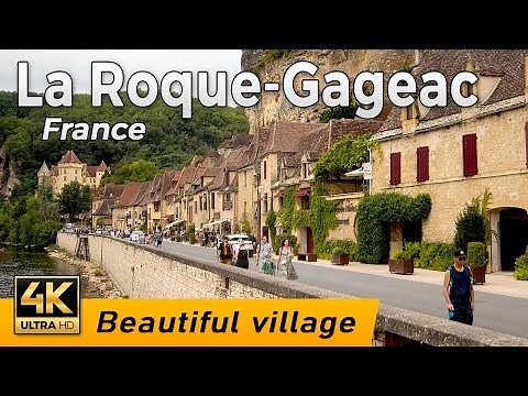 La Roque-Gageac, France - Beautiful old village of the Black Perigord | Walking Tour 4k | Périgord