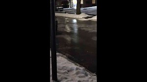 Overnight freezing rain leaves hills and sidewalks icy in Massachusetts, USA