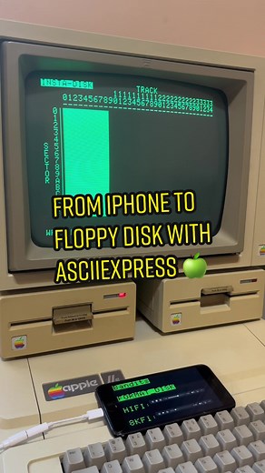 Replying to @Retro Recipes ASCIIExpress is an online apple II program archive and disk server resource. With a 3.5mm audio cable, you can stream data directly to RAM and floppy drive, from your phone or modern PC! apple//e computer circa 1983, games shown: Tetris and Bandits #retrocomputer #80s #retrogaming #tech #stem #nostalgia #tape #asmr