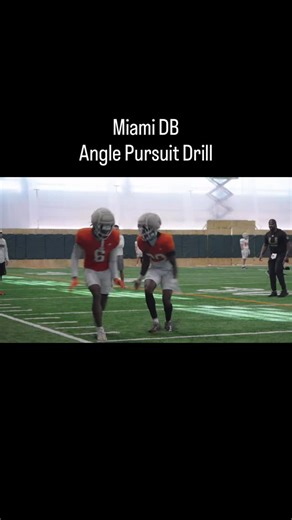 Football Drills | Miami DB Angle Pursuit Drill #footballdrills #defensivebackdrills #defensivebacks #defensivebacksdrills #dbdrills | Instagram