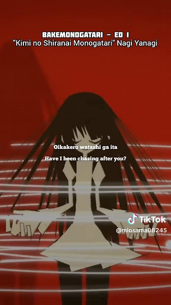 Bakemonogatari Ending 1 | Kimi no Shiranai Monogatari - Nagi Yanagi #anime #opening #songlyrics #monogatariseries #fyp