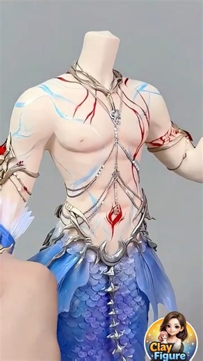 How I Added Insane Details to My Clay Merman ✨ #clayart #miniature #satisfying