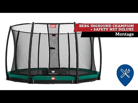 BERG InGround Champion + Safety Net deluxe Trampolin | montage