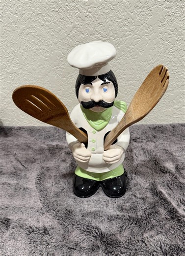 Vintage Hand Painted Ceramic Italian Chef Kitchen Utensil Holder - Etsy