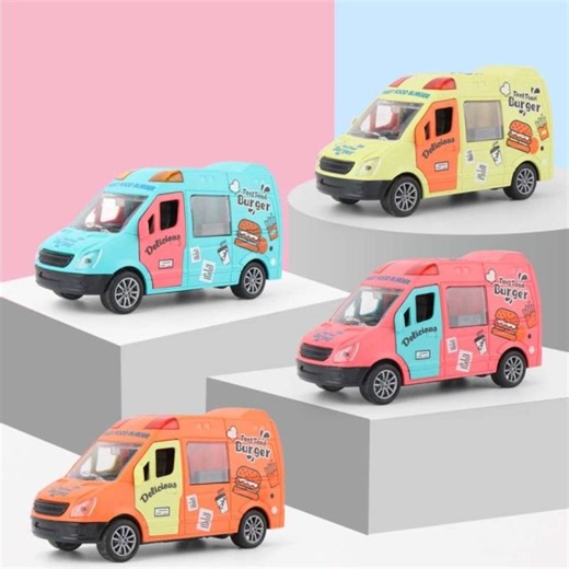 YOUSHI TOP Plastics Ice Cream Car Modle Classic Simulation Truck Model Pizza Car Pull Back Vehicle Toy Birthday Gift | Lazada PH