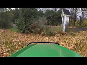 John Deere X584 mulching a pile of leaves. (10/24/2018)
