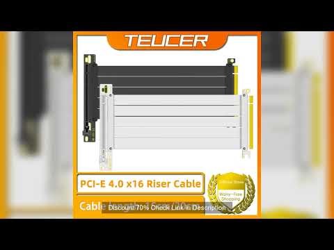 TEUCER PCI-E 4.0 X16 Riser Cable Video Card EMI Shielded High-Speed Flexible Extender PCI Express Ge