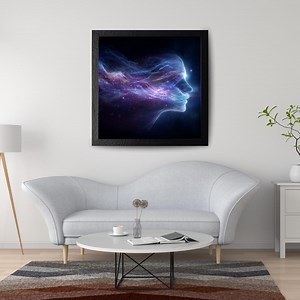 Galactic Consciousness Digital Art – Cosmic Spirit Face | Downloadable Meditation Print | Feminine Energy Wall Decor | Dreamscape Aesthetic