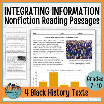 Integrating Information Nonfiction Reading Passages | Black History, Gr. 7-10