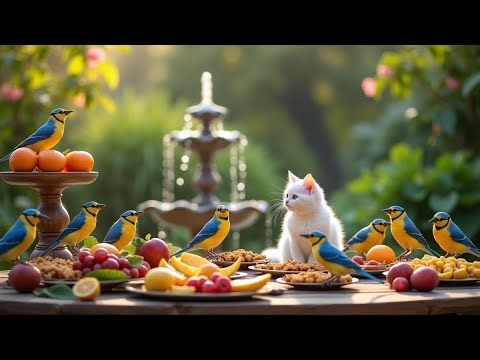 Cat TV Nature for Cats to Watch 😺 Cute Forest Friends Birds and Squirrels in Autumn 🐦 Kittens Relax