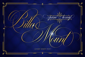 Billa Mount Luxury Script, a Script Font by alit design