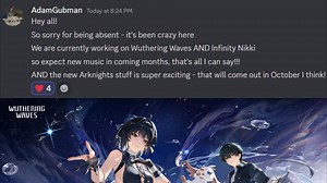 Adam Gubman（亚当·古布曼）发文称将为《鸣潮》创作新的音乐