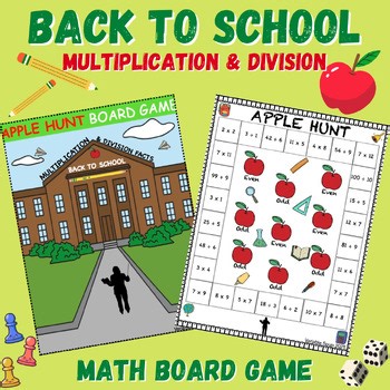 Back to School Multiplication & Division Facts Board Game: 3rd & 4th Grade Math