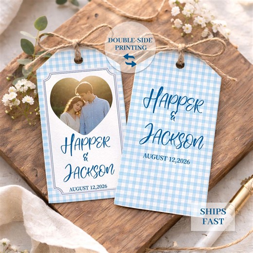 Set of 10,personalized Photo Wedding Favor, Double Sided Printed Gift Tags, Multiple Color Options, Thank You Tag - Etsy