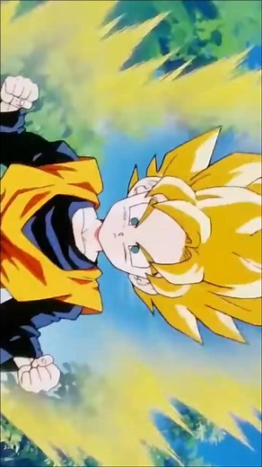 Goten se transforma en Super Saiya delante de Gohan