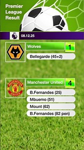 Wolves vs Manchester United - Premier League Result and Table - 8th December 2025