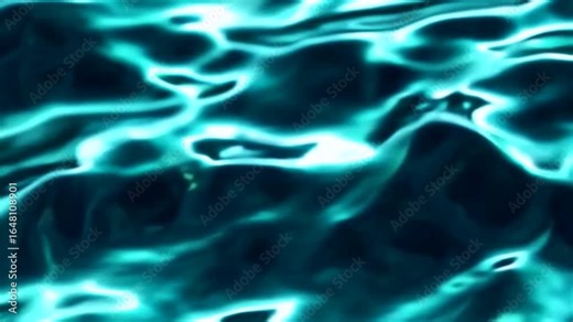 Transformative Teal water dynamic background for design.2026 color of the year concept, looped 4K video.