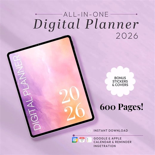 2026 Digital Planner Template Goodnotes Calendar Compatible Daily Goal and Task Tracker Workout Journal Instant Download - Etsy